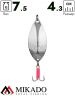 Блесна колеблющаяся Mikado FOCUS №1, 7.5 г., 4.3 см., серебро