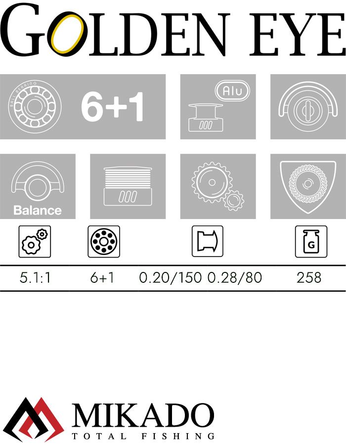 Катушка Mikado GOLDEN EYE 1007 FD