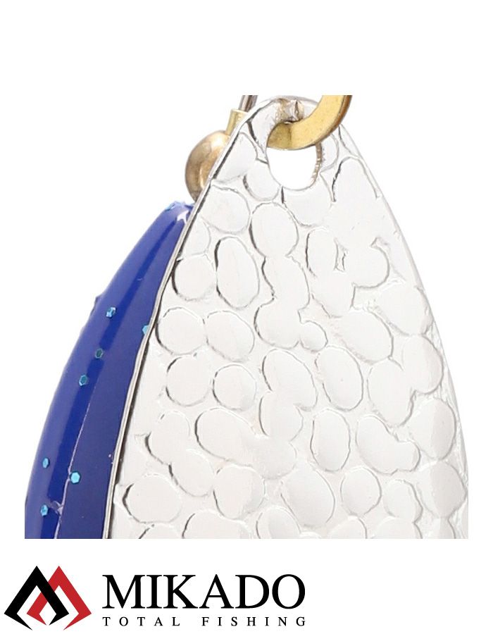 Блесна вращающаяся с кисточкой Mikado M-GRUB № 3, 9 г., SILVER/BLUE KNIGHT