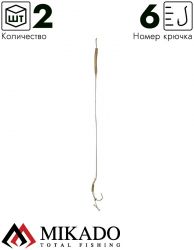 Крючки с поводками Mikado ANTI-BLOW OUT RIG 23 см.кр.№6 ,25 lbs ( 2 шт.)