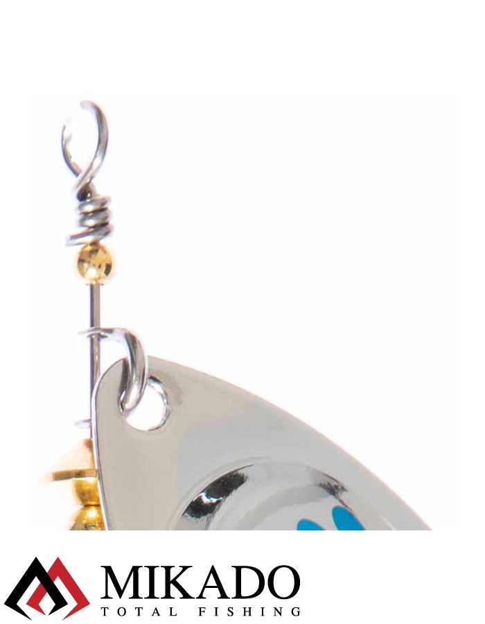 Блесна вращающаяся Mikado HYPNOTIC №3, 6,4 г., SILVER BLUE, с красной кисточкой, тройник BKK
