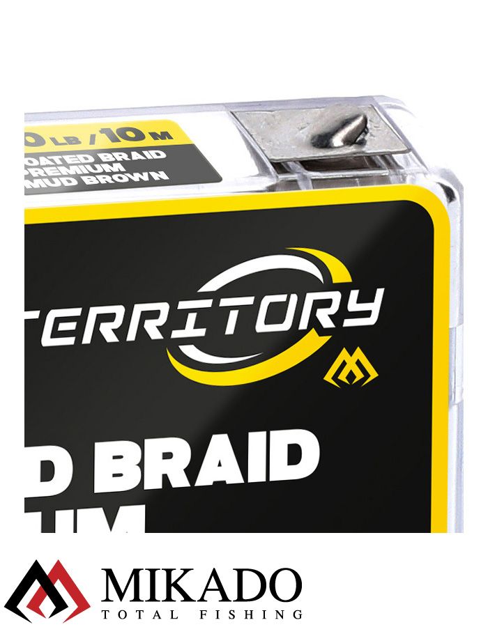 Поводочный плетеный шнур Mikado Territory COATED BRAID PREMIUM мягкий в оболочке 30LB (10 м) корич.