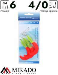 Морская оснастка Mikado TREBLE PILK TWIST RIG 6см, крючок № 4/0 (3шт.)