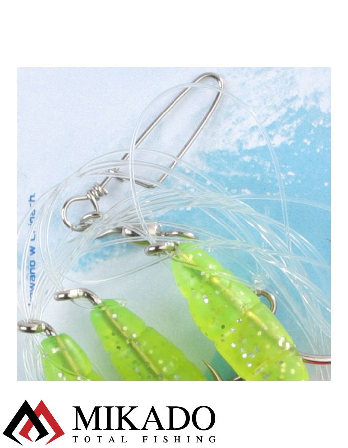 Морская оснастка Mikado TREBLE PILK TWIST RIG 6см, крючок № 4/0 (3шт.)