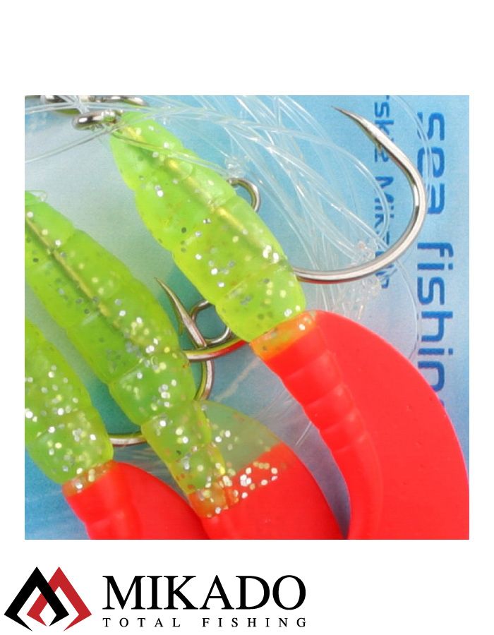Морская оснастка Mikado TREBLE PILK TWIST RIG 6см, крючок № 4/0 (3шт.)