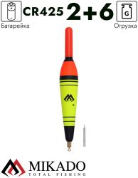 Поплавок с подсветкой Mikado MOVABLE LED 2+6гр. SMP-LED-08-2.0+6 (+батарейка)