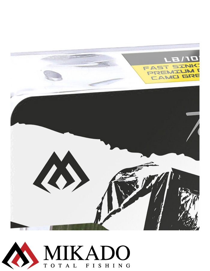 Поводочный плетеный шнур Mikado Territory FAST SINKING PREMIUM BRAID 30Lb (10 м) зелёный-сamo