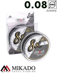Плетеный шнур Mikado NIHONTO OCTA BRAID 0,08 black (150 м) - 5.15 кг.