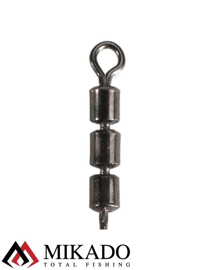 Застежка с тройным роликовым вертлюжком Mikado № 12.  тест 9 кг. (12 шт.)