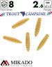 Личинка крупная силиконовая Mikado TROUT CAMPIONE FAT GRUB (чеснок) 2.6 см., 0.58 г., BEIGE (8 шт.),