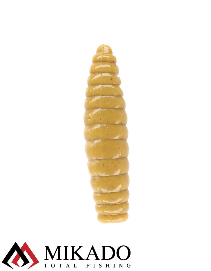 Личинка крупная силиконовая Mikado TROUT CAMPIONE FAT GRUB (чеснок) 2.6 см., 0.58 г., BEIGE (8 шт.),
