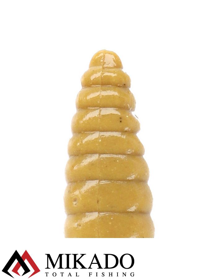Личинка крупная силиконовая Mikado TROUT CAMPIONE FAT GRUB (чеснок) 2.6 см., 0.58 г., BEIGE (8 шт.),