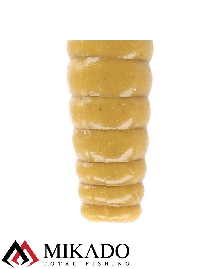 Личинка крупная силиконовая Mikado TROUT CAMPIONE FAT GRUB (чеснок) 2.6 см., 0.58 г., BEIGE (8 шт.),