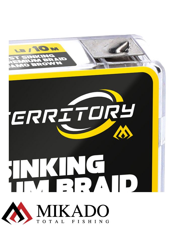 Поводочный плетеный шнур Mikado Territory FAST SINKING PREMIUM BRAID 30Lb (10 м) коричневый-camo