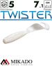 Твистер Mikado TWISTER 71 мм., 3.8 г., 01T (5 шт.)