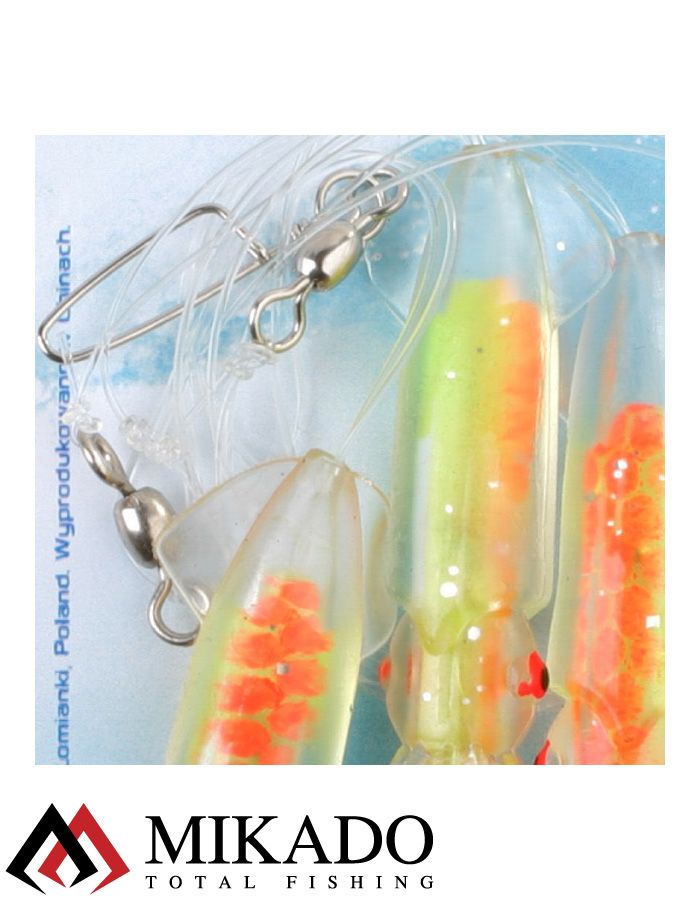 Морская оснастка Mikado SQUID RIG 7.5 см, крючок №4/0 (3шт.)