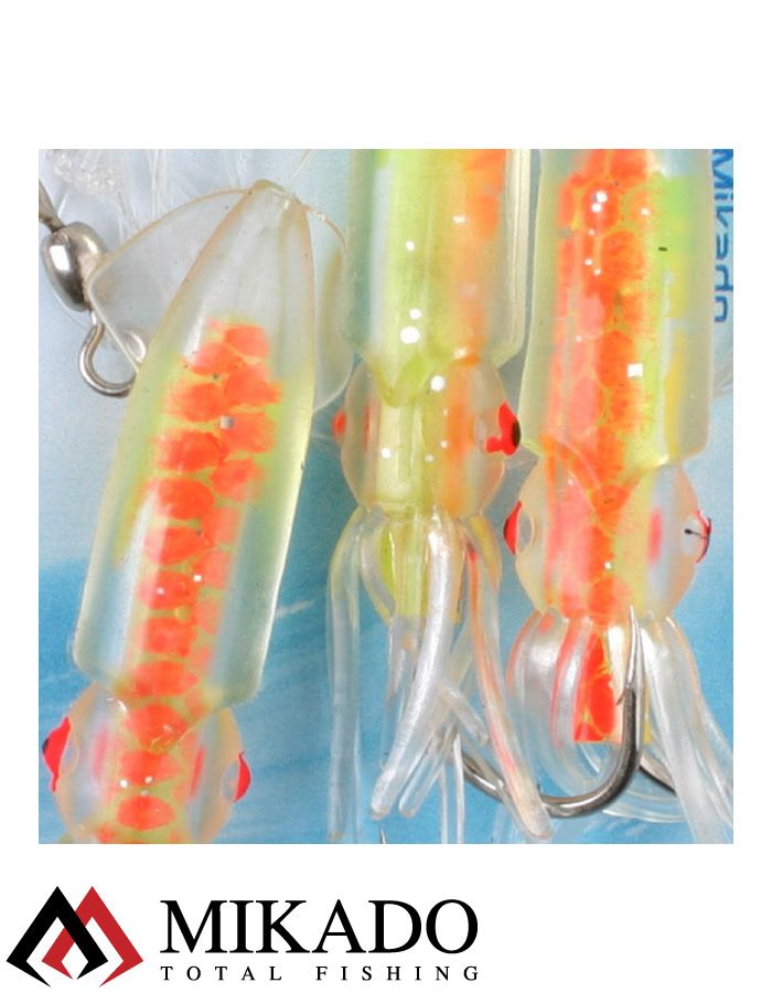 Морская оснастка Mikado SQUID RIG 7.5 см, крючок №4/0 (3шт.)