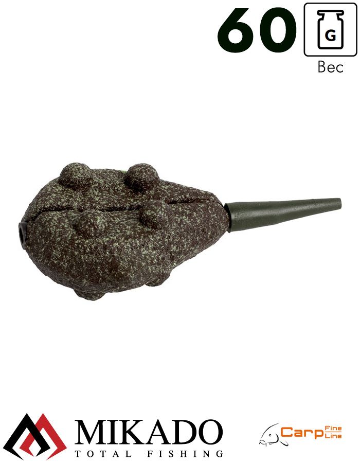 Грузило карповое сменное Mikado. плоское (тёмно-зелёный) 23G  60 г.