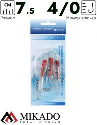Морская оснастка Mikado SQUID RIG 7.5 см, крючок_№4/0 (3шт.)