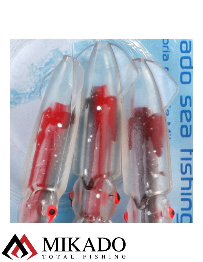 Морская оснастка Mikado SQUID RIG 7.5 см, крючок_№4/0 (3шт.)