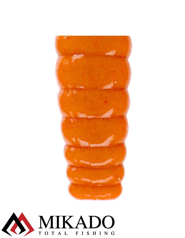 Личинка крупная силиконовая Mikado TROUT CAMPIONE FAT GRUB (чеснок) 2.6 см., 0.58 г., ORANGE (8 шт.)