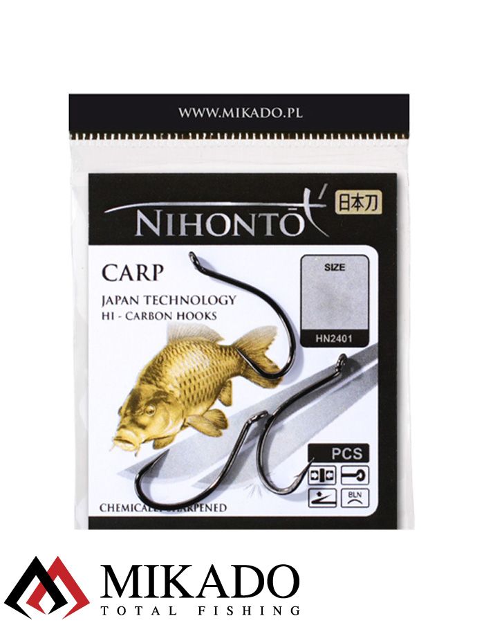 Крючки Mikado NIHONTO - CARP № 6 BN (с ушком) ( 12 шт.)