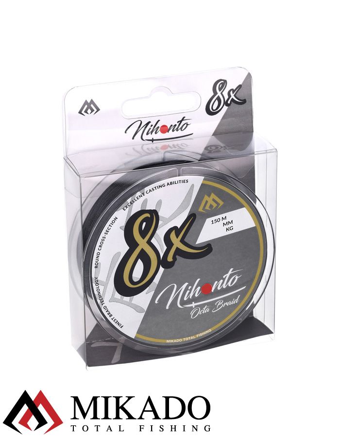 Плетеный шнур Mikado NIHONTO OCTA BRAID 0,14 black (150 м) - 10.15 кг.