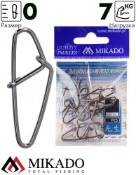 Застежка Mikado New hooked BN № 0.  тест 7 кг. (12 шт.)