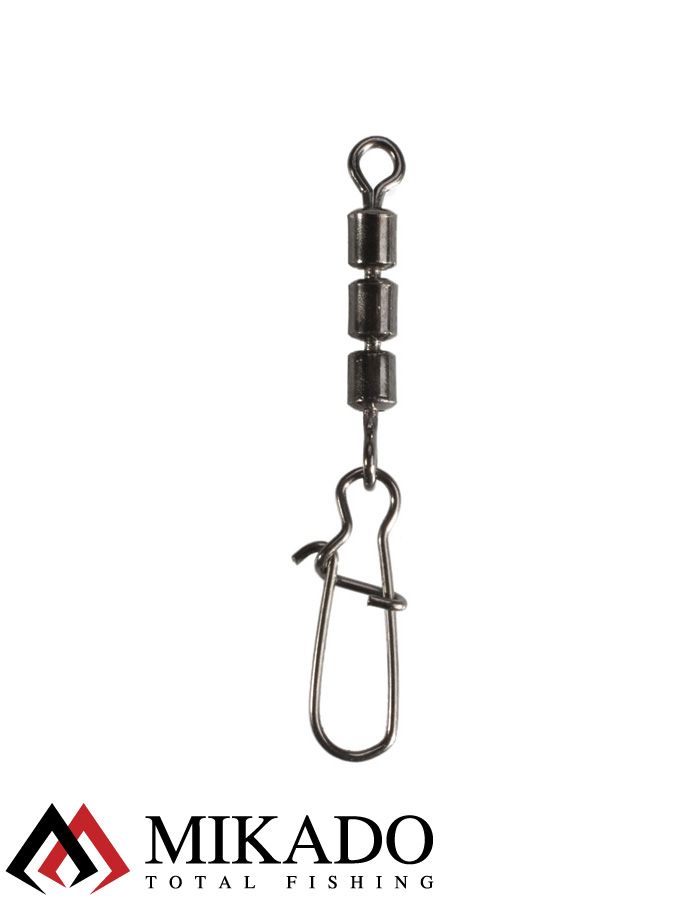 Застежка с тройным роликовым вертлюжком Mikado № 8+0.  тест 12 кг. (12 шт.)