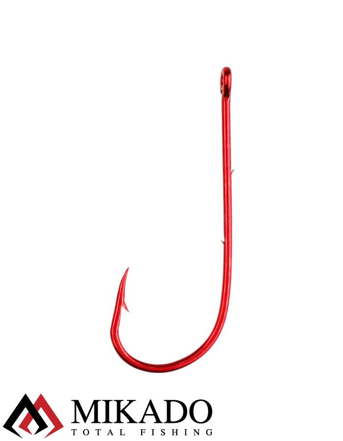 Крючки Mikado SENSUAL - ROUND с заусенцами № 10 RED (с ушком) ( 10 шт.)