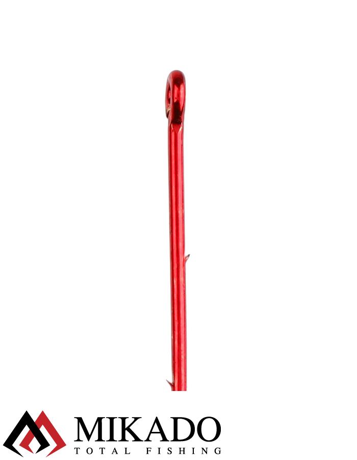 Крючки Mikado SENSUAL - ROUND с заусенцами № 10 RED (с ушком) ( 10 шт.)