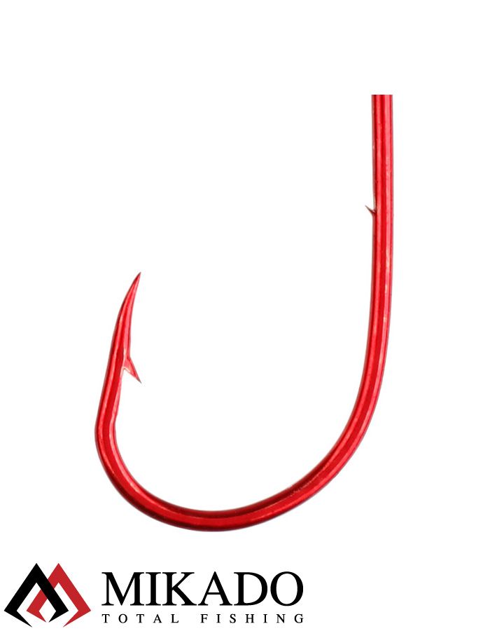 Крючки Mikado SENSUAL - ROUND с заусенцами № 10 RED (с ушком) ( 10 шт.)