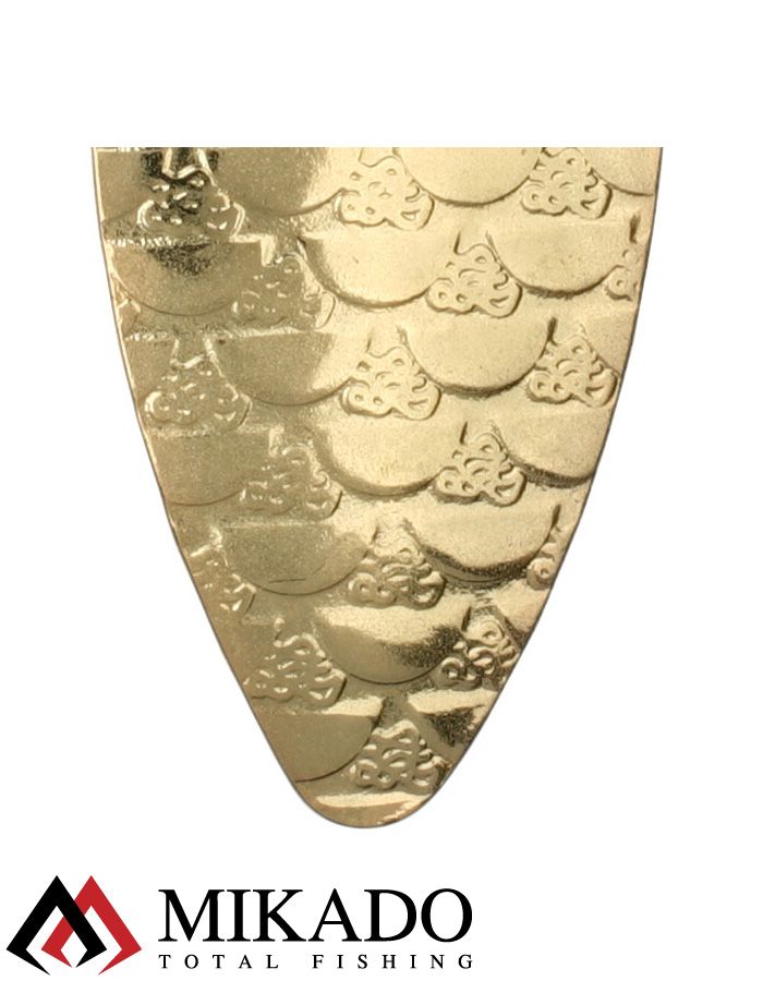 Блесна вращающаяся Mikado STREAM №3, 10 г., золото 00 чешуя, длина лепестка 52 мм.