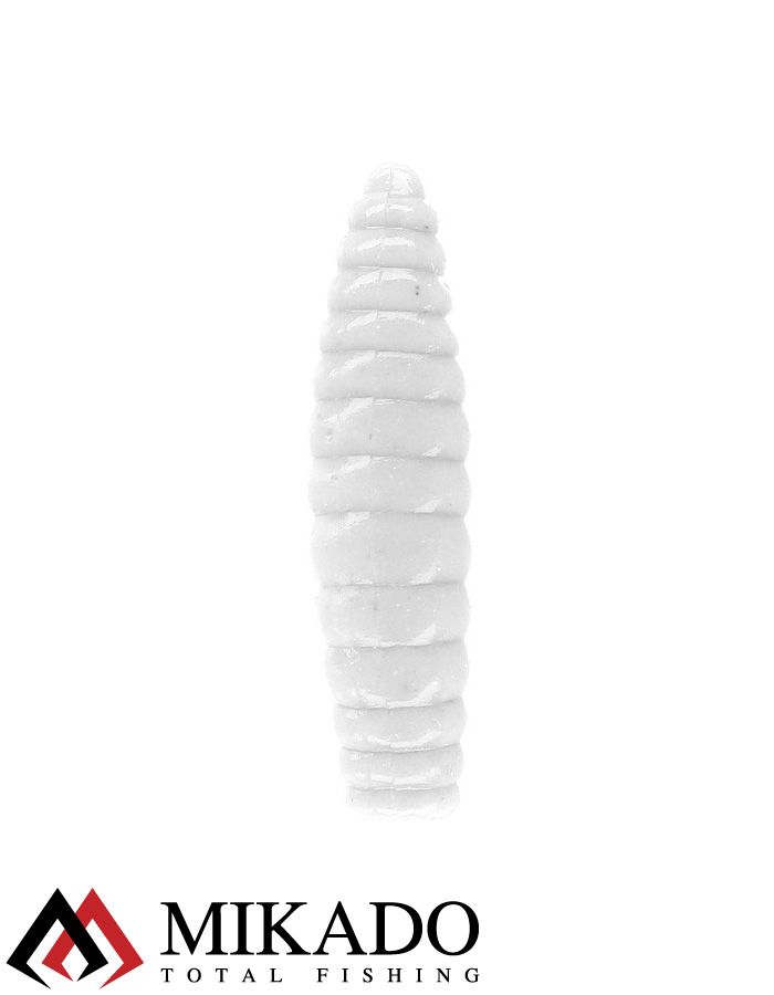 Личинка крупная силиконовая Mikado TROUT CAMPIONE FAT GRUB (чеснок) 2.6 см., 0.58 г., WHITE (8 шт.)