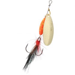Блесна вращающаяся с кисточкой Mikado M-GRUB № 4, 13 г., GOLD/RED TIGER