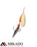 Блесна вращающаяся с кисточкой Mikado M-GRUB № 4, 13 г., GOLD/RED TIGER