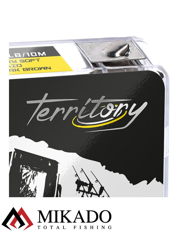 Поводочный плетеный шнур Mikado Territory SILKY SOFT BRAID мягкий 30LB (10 м) тёмно-коричневый