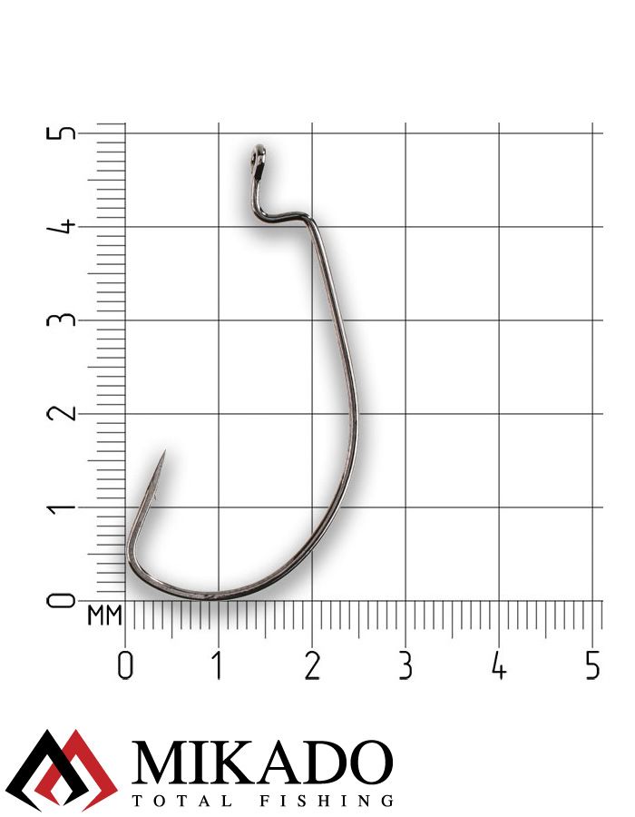 Офсетный крючок Mikado WORM 1 № 2/0   ( 5 шт.)