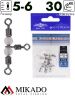 Вертлюжок роликовый на трубке Mikado BN 5*6.  тест 30 кг. (5 шт.)