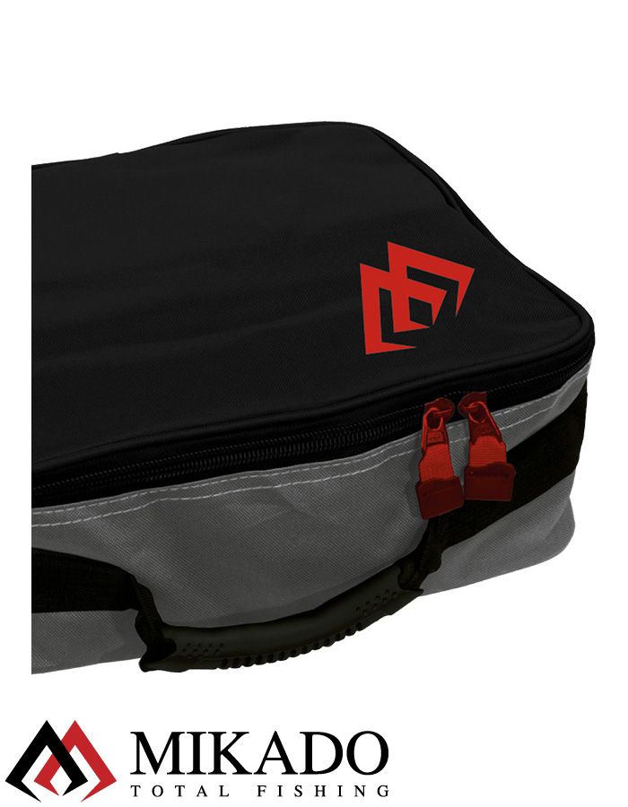 Сумка для рыболовных катушек Mikado R004B (38 x 29 x 13 cм.) серо-чёрный