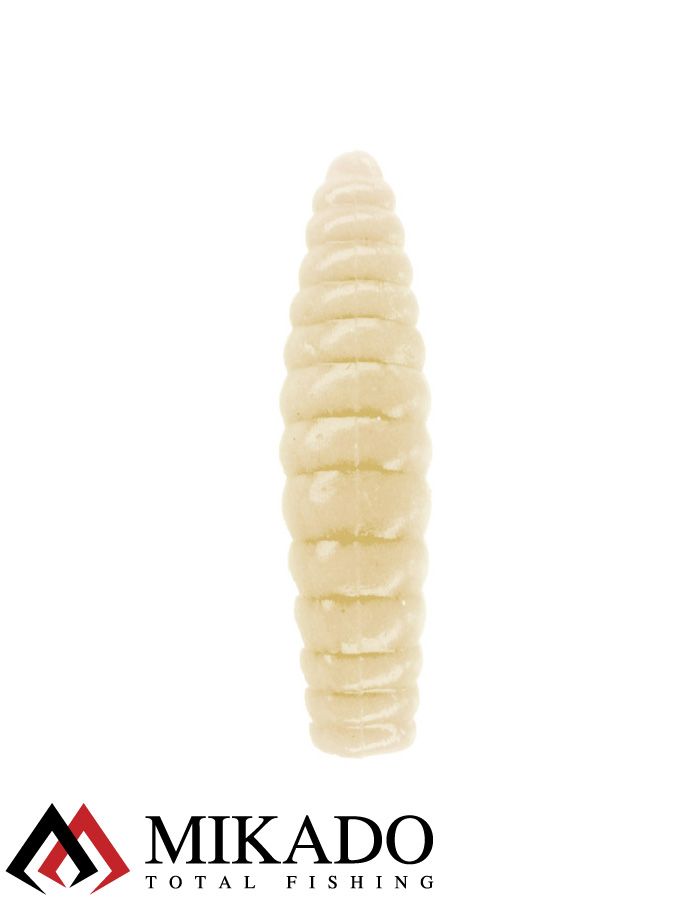 Личинка крупная силиконовая Mikado TROUT CAMPIONE FAT GRUB (чеснок) 2.6 см., 0.58 г., LIGHT YELLOW (