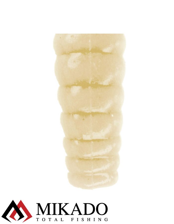Личинка крупная силиконовая Mikado TROUT CAMPIONE FAT GRUB (чеснок) 2.6 см., 0.58 г., LIGHT YELLOW (