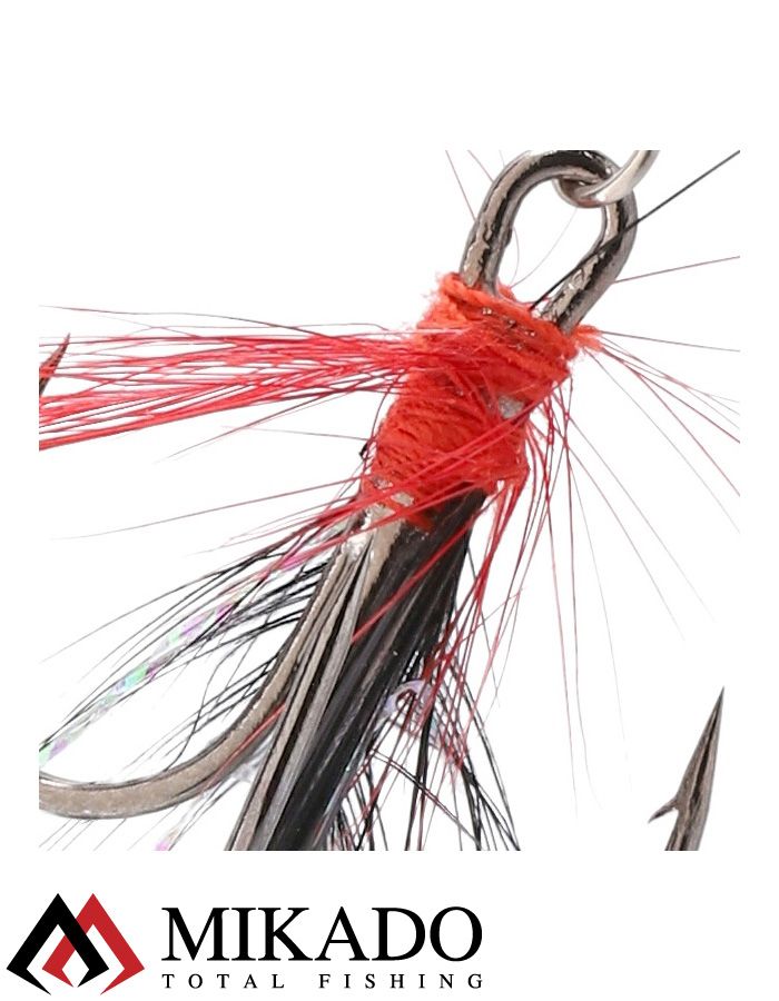 Блесна вращающаяся с кисточкой Mikado M-GRUB № 4, 13 г., SILVER/BLACK LEMON