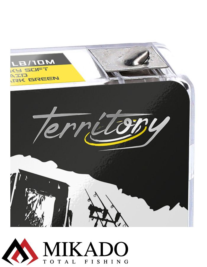 Поводочный плетеный шнур Mikado Territory SILKY SOFT BRAID мягкий 30LB (10 м) тёмно-зелёный