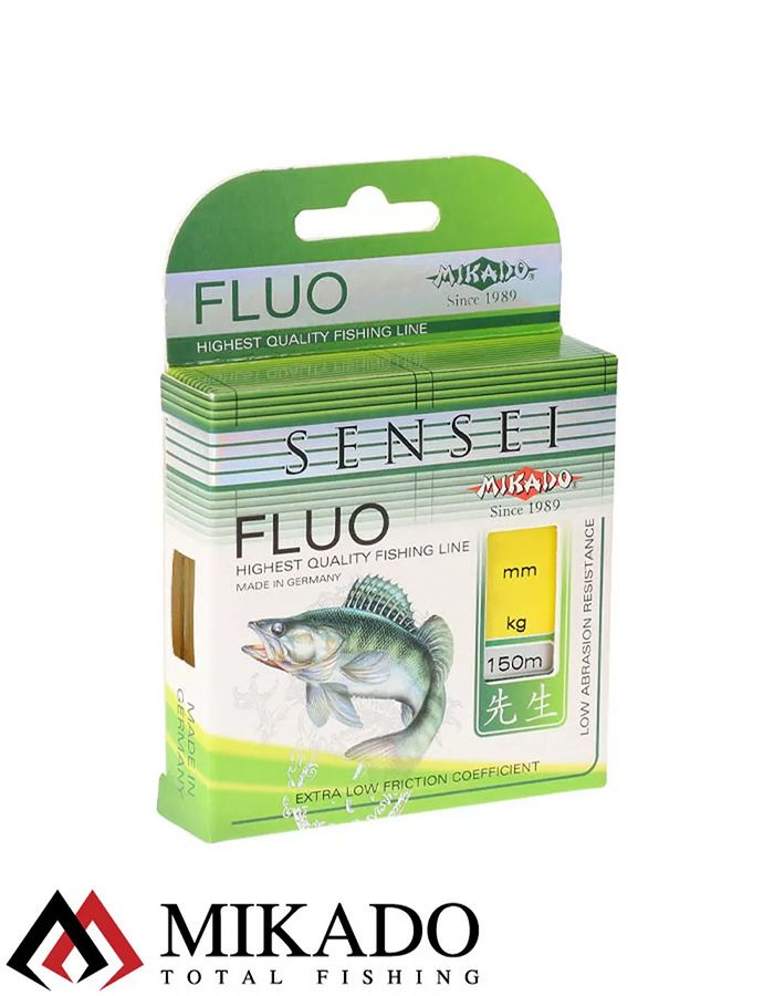 Леска мононить Mikado SENSEI FLUO 0,26 (150 м) - 8.10 кг.