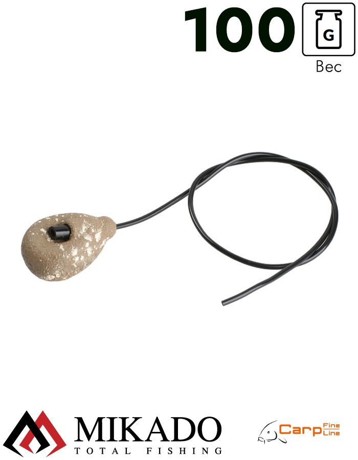 Грузило карповое Mikado с антизакручивателем. асимметричное (песочный) 12S  100 г.