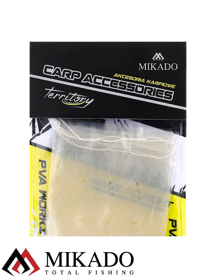 Пакеты ПВА Mikado с затяжкой, с отверстиями (округлые) 55 x 140 мм.  ( 10 шт.)