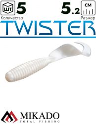 Твистер Mikado TWISTER 52 мм., 1.7 г., 01T (5 шт.)