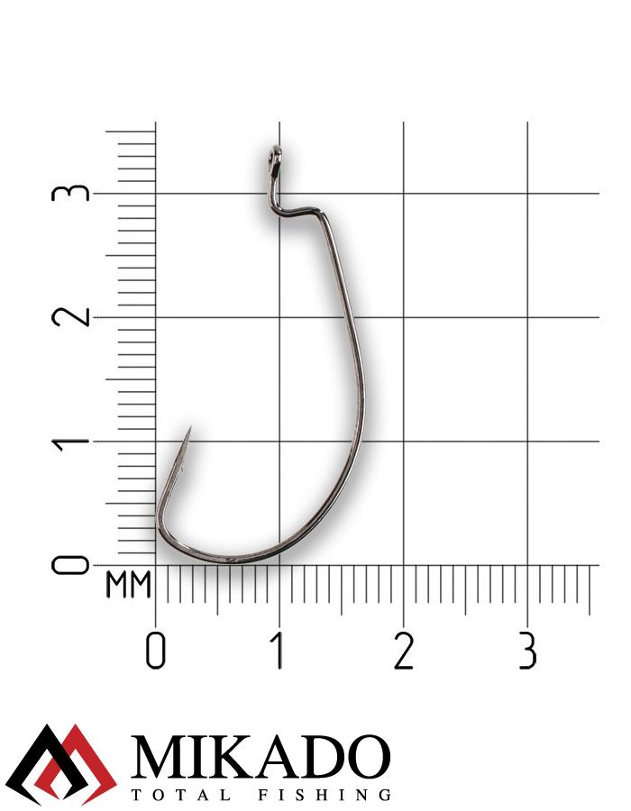 Офсетный крючок Mikado WORM 1 № 4   ( 5 шт.)