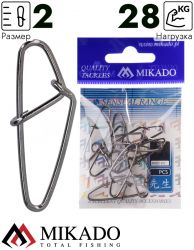 Застежка Mikado New hooked BN № 2.  тест 28 кг. (12 шт.)